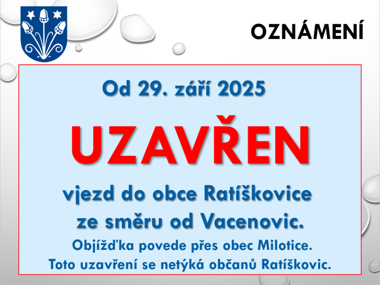 uzavírka od Vacenovic