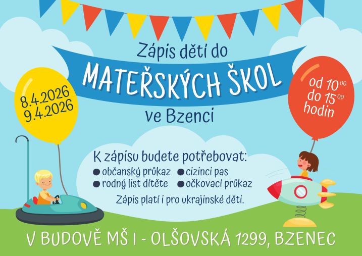 Zápis dětí do mateřských škol 2026
