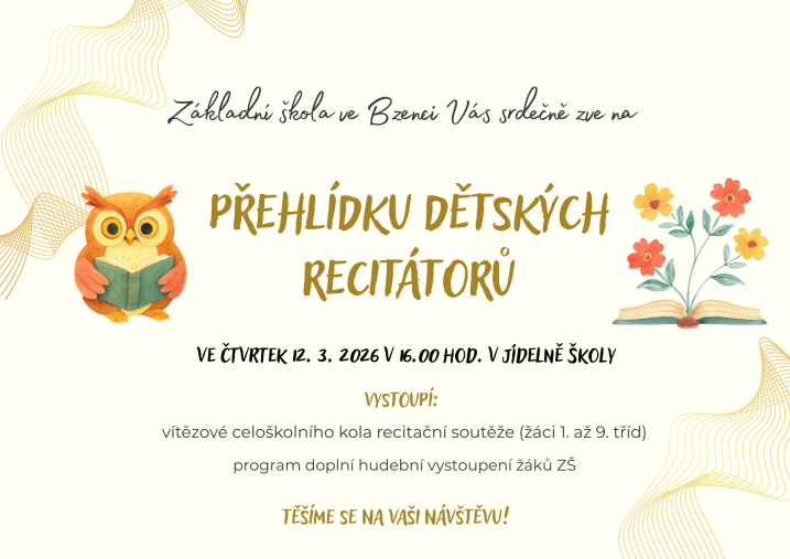 Pozvánka Přehlídka recitátorů 2026