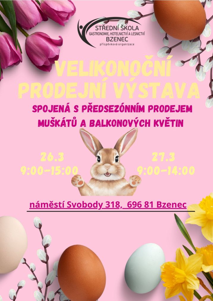 Plakát velikonoční výstava 26. -27. 3. 2026